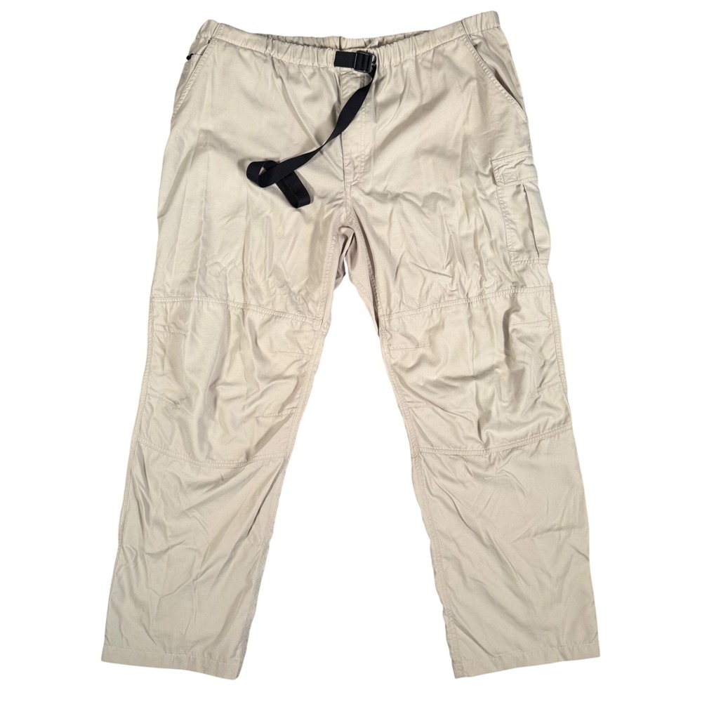 The North Face Hiking Pants Mens XL Tan Nylon Cargo‎ Belted Outdoor Trousers